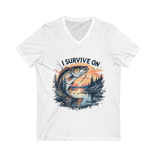 Unisex Jersey Short Sleeve V-Neck Tee